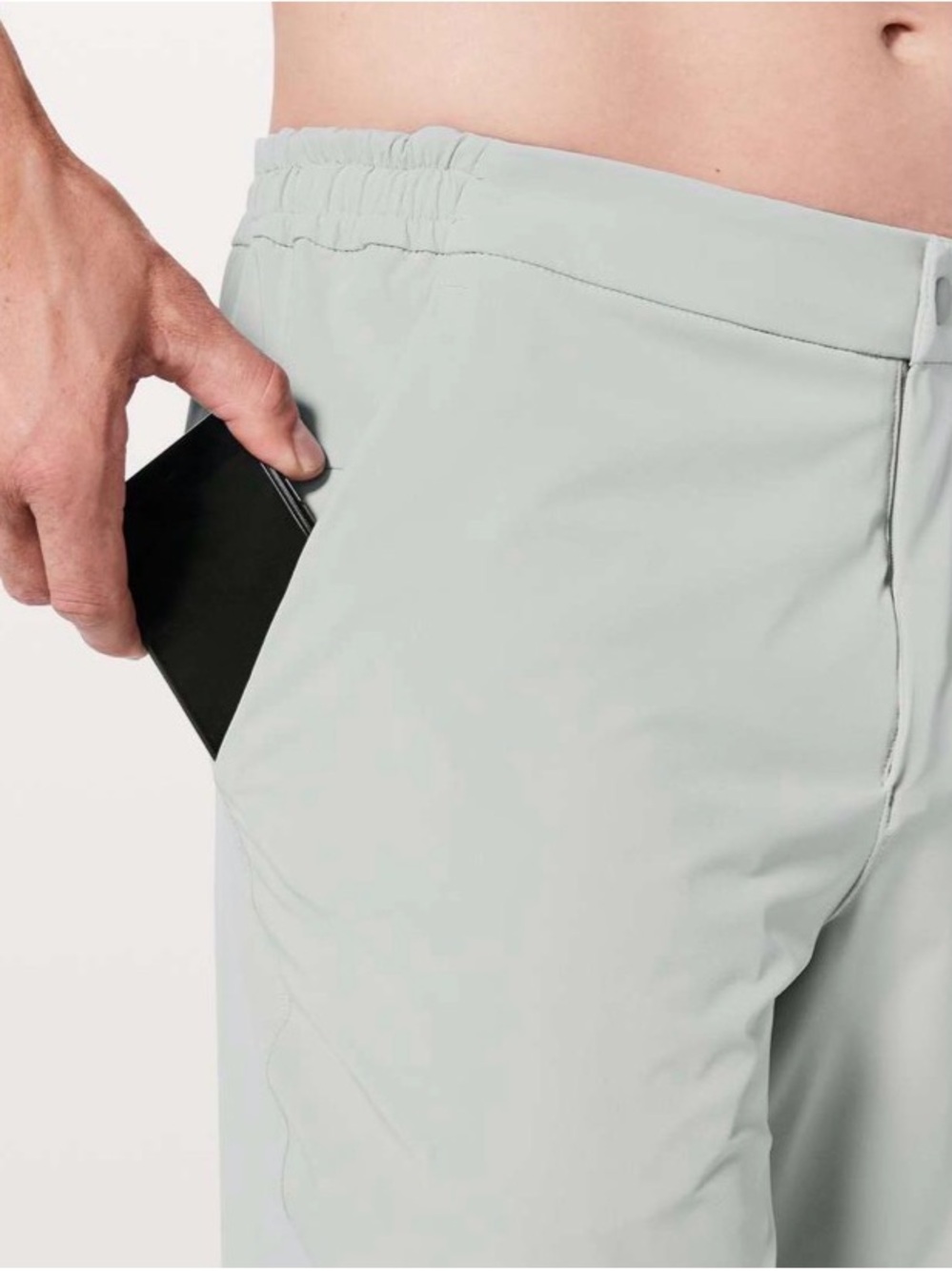lululemon athletica Men's commission Light Gray Training Shorts - Picture 2 of 4